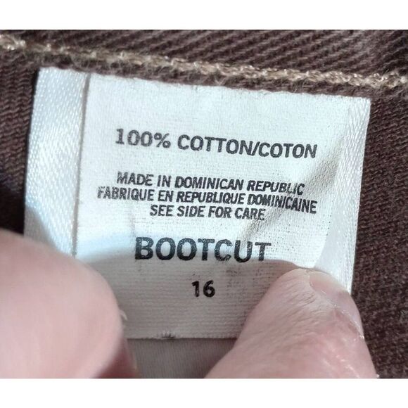 Eddie Bauer Jeans Ladies 16 Brown Bootcut Western - Picture 6 of 7